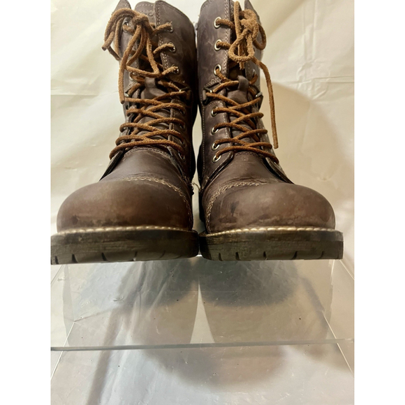 ECCO Elaine Leather Ankle Boots Brown Lug Sole Side Zip size 8.5 EU 39 - Picture 5 of 16